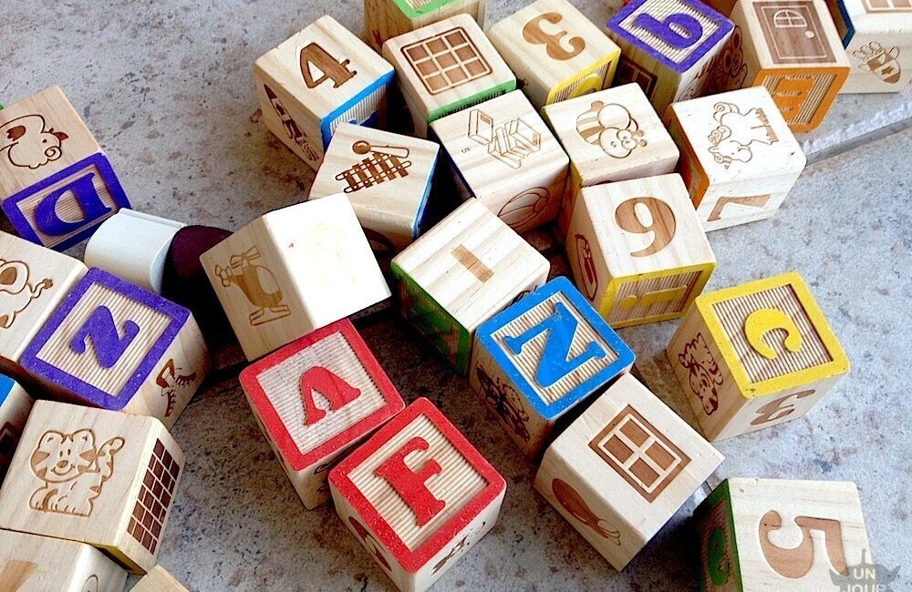 cubes en bois abc