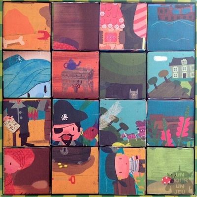 Puzzles 16 cubes 6 scènes 2 en 1