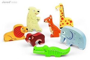 Chunky Puzzle Bois Zoo 7 pcs