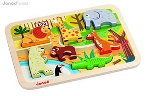 Chunky Puzzle Bois Zoo 7 pcs