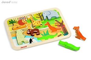 Chunky Puzzle Bois Zoo 7 pcs