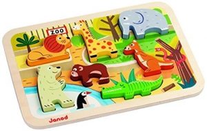 Chunky Puzzle Bois Zoo 7 pcs