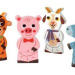 Magnets en bois – Animaux de la ferme