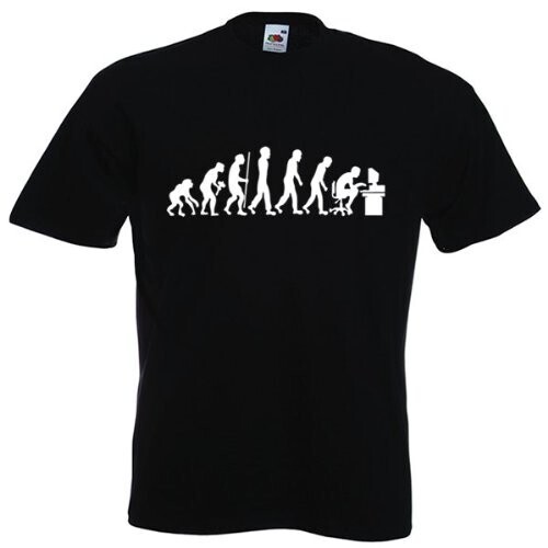 t-shirt geek Evolution de l’espèce informatique couleur noir taille M