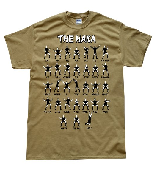 Rugby Haka Noir T-Shirt, Taille 2XL