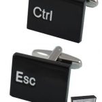 Boutons de Manchette Élégants – GRANDE QUALITÉ – Ctrl Esc Clavier D&rsquo;Ordinateur – Conception Ingénieuse – Laiton – Couleur Noir – Avec Boîte-Cadeau