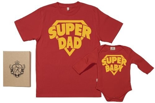 Cadeau naissance : coffret t-shirt body papa et bébé