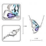 Le Premium® Briser Collier Papillon Cocoon fait avec SWAROVSKI ® ELEMENTS Aquamarine + Tanzanite avec Le Premium® boîte-cadeau originale