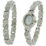 Set Cadeau Divinity Montre & Bijoux pour Femme Motif Coeur Blanc I Love You