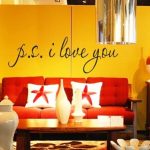 ufengke® « P.S. I LOVE YOU » Citations et Dictons Stickers Muraux, Salle de Séjour Chambre à Coucher Autocollants Amovibles
