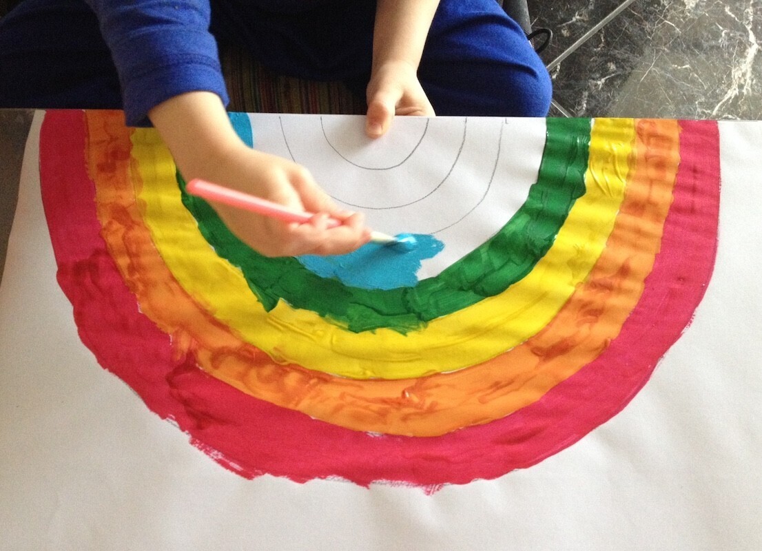 Activité peinture : l'arc-en-ciel - Un jour un jeu