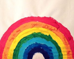 Activité peinture : l’arc-en-ciel