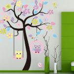 Stickers muraux arbre et hiboux
