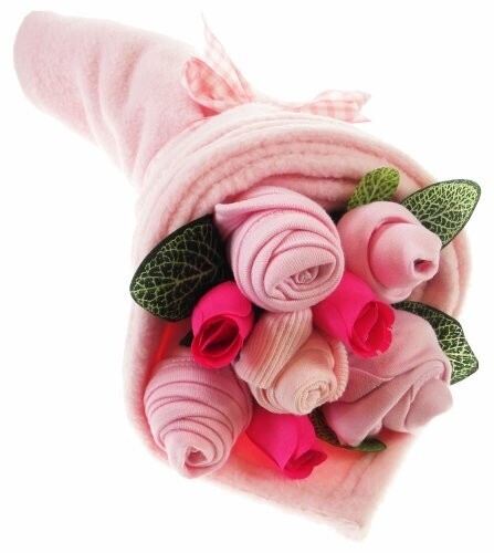Bouquet de layette traditionnelle rose