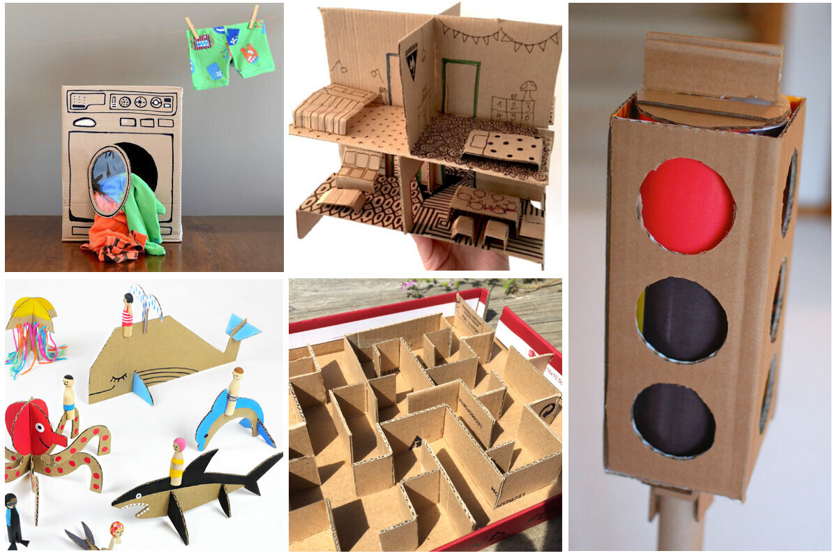 20 idées de jeux à réaliser pour vos enfants avec du carton