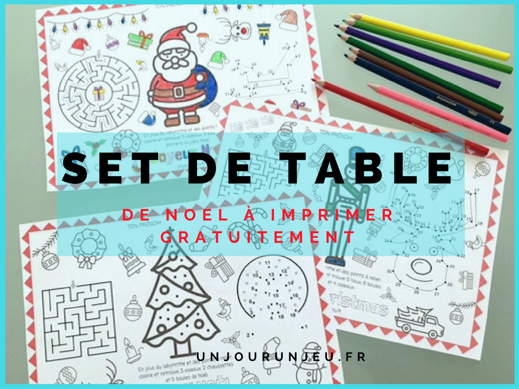 sets de table de No l   imprimer gratuitement