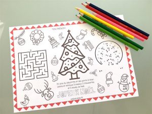 6 sets de table pour les fêtes de noël à imprimer gratuitement