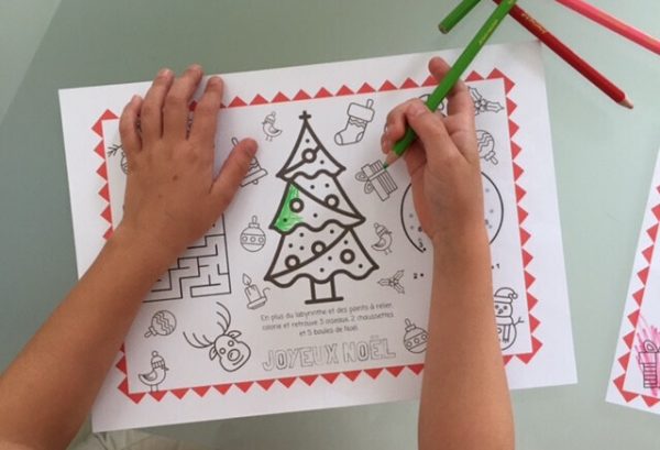 Sets de table pour les fêtes de Noël à imprimer gratuitement