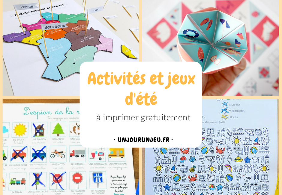 Activités et jeux de l'été à imprimer gratuitement