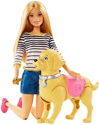 Barbie Famille poupée Balade du Chien avec figurine articulée pouvant faire ses besoins, laisse et accessoires, jouet…