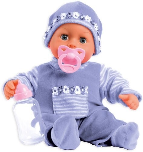 Bayer Design, 93826AA, Poupon Bébé Premiers Mots, poupée parlante, Interactive, avec Sons de bébés, Lilas, Lavande, 38cm