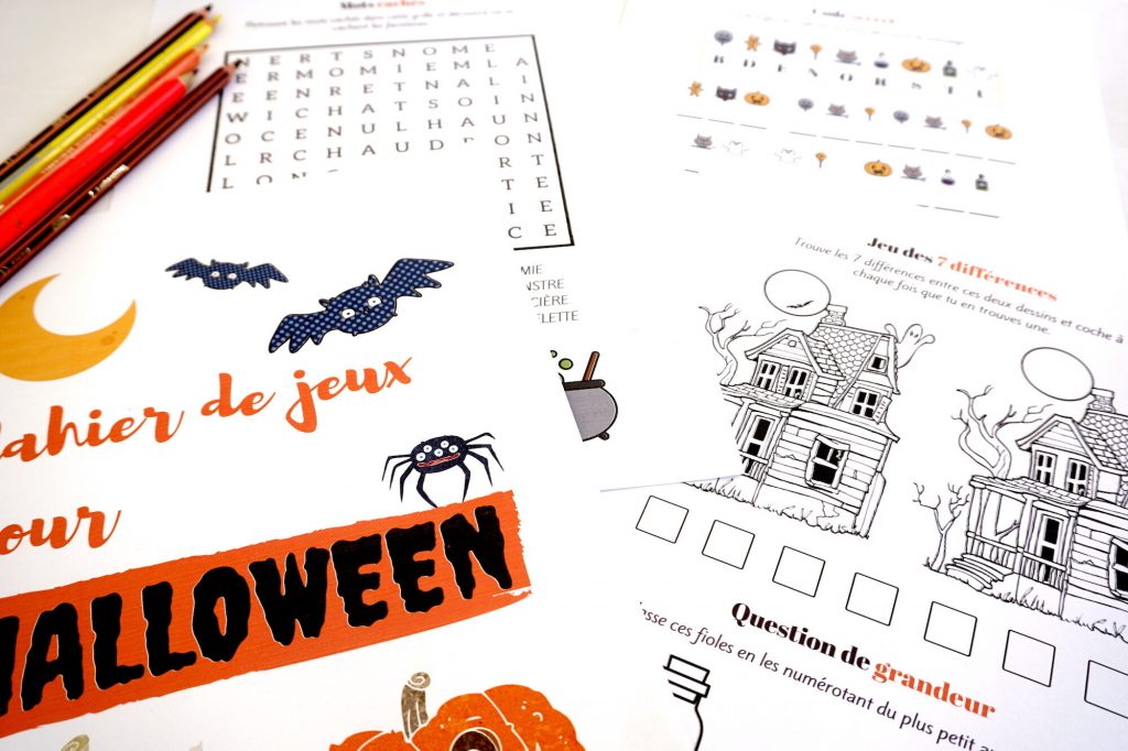 Cahier de jeux à imprimer pour Halloween
