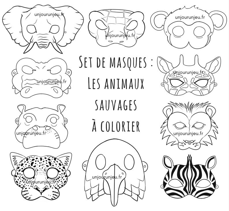 masques animaux sauvages