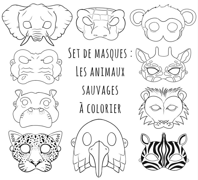 masques animaux sauvages