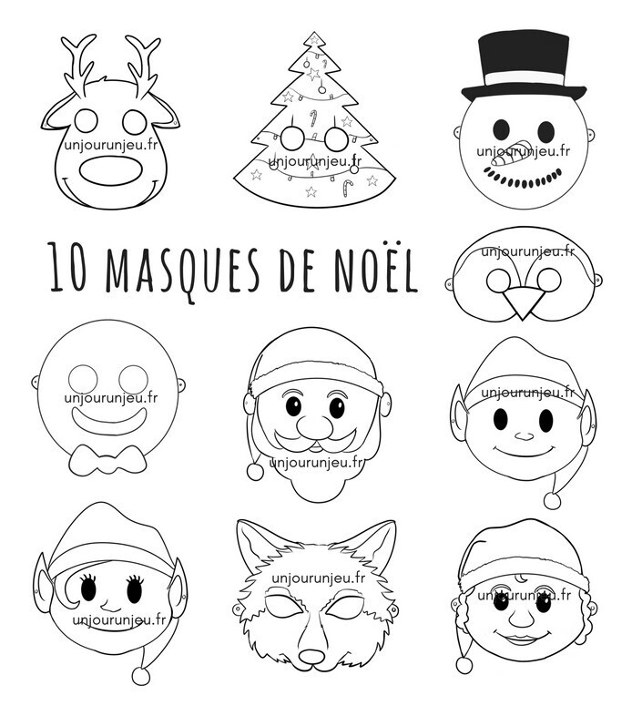 Masques de Noël à télécharger