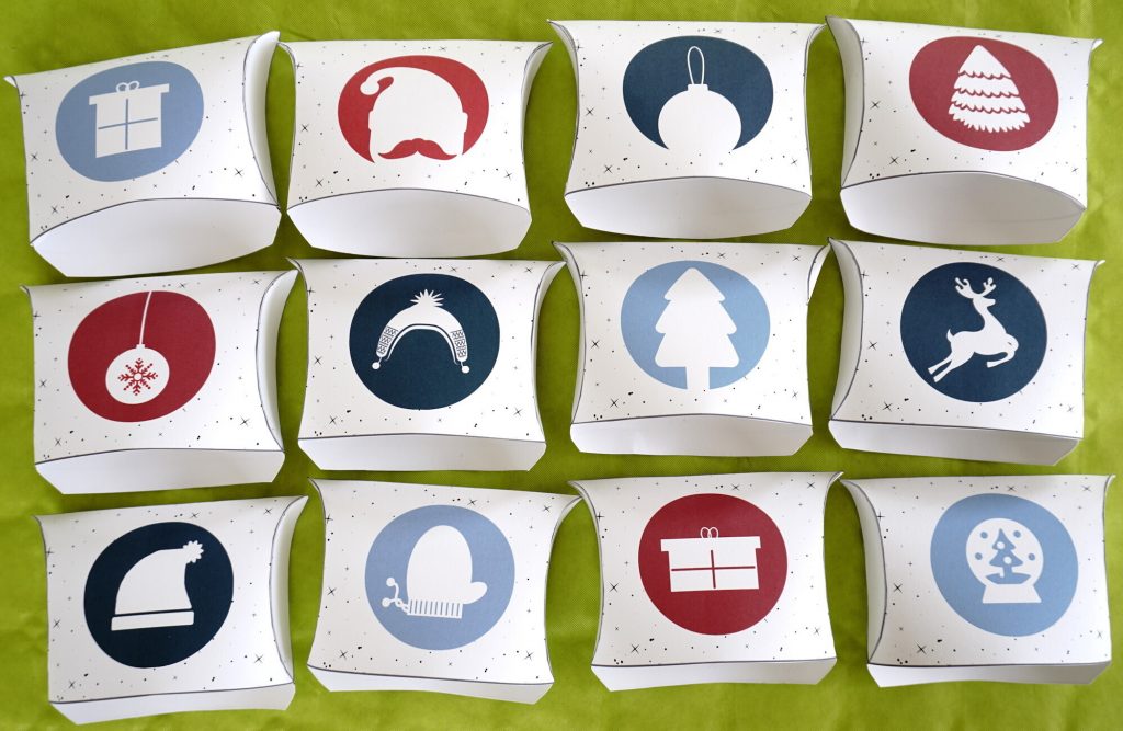 Calendrier de l'Avent : boites à remplir