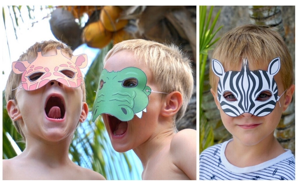 Masques animaux en papier, Déguisement enfant jungle