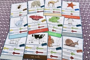 Cartes de nomenclature des animaux pour jouer à la bataille