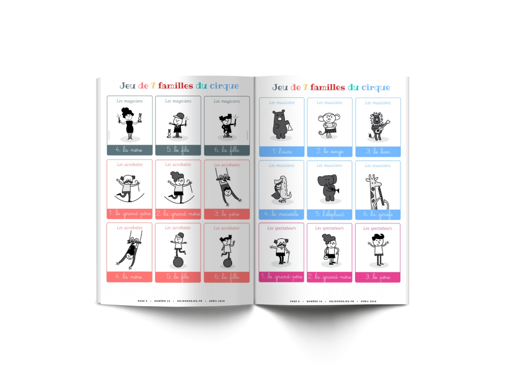 jeu de 7 familles du cirque - les P'tits Ouistitis