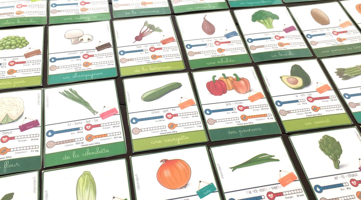 36 cartes de nomenclature sur les légumes