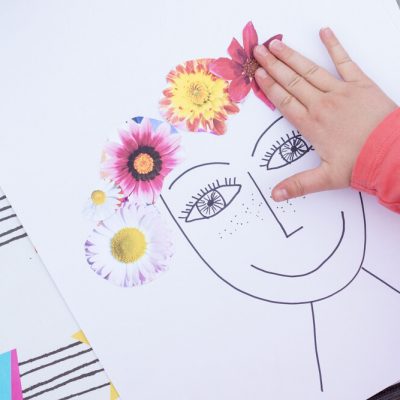 Collage : une jolie chevelure fleurie