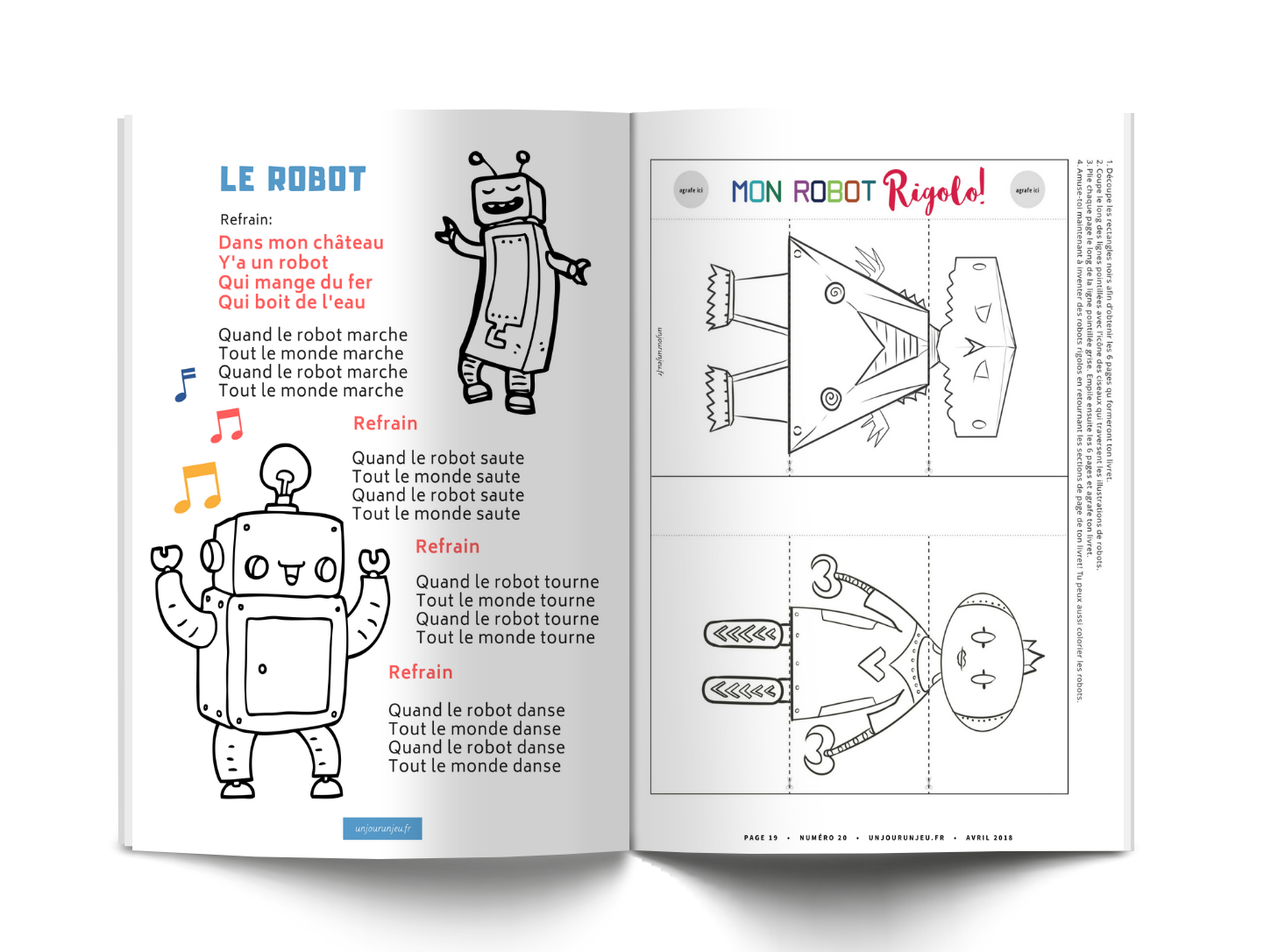 Les P'tits Ouistitis - robots : comptine et flip flap book