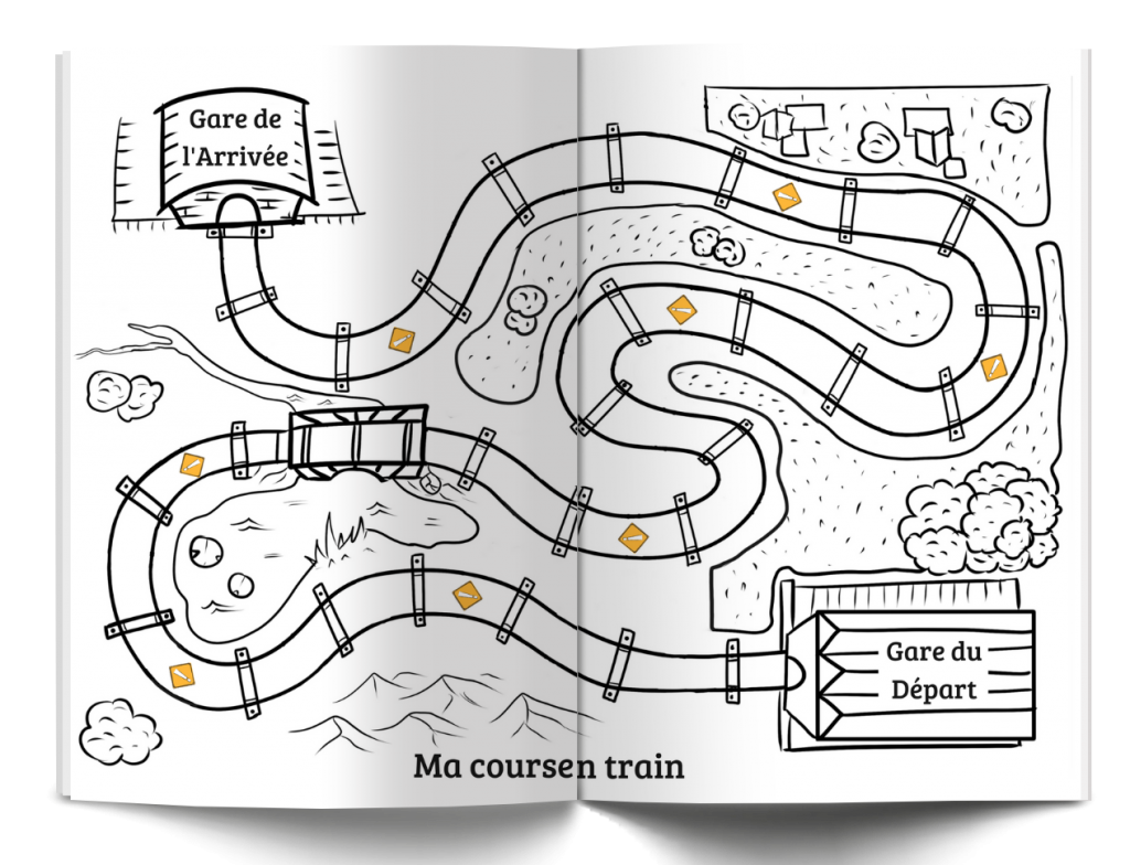 Jeu ma course en train - les p'tits Ouistitis