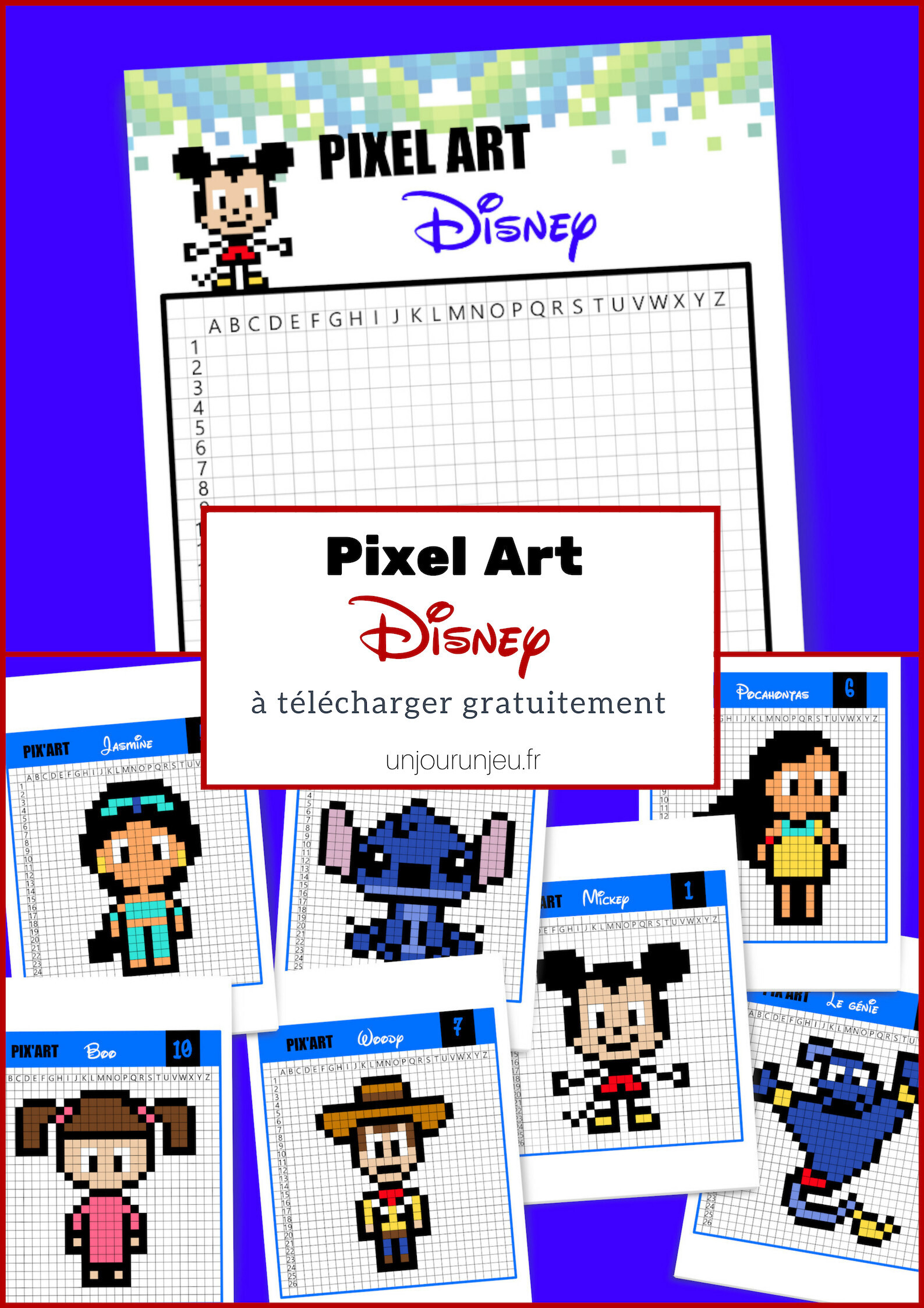 20 Modèles De Pixel Art Disney à Télécharger Gratuitement