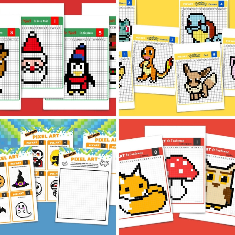 Pixel Art Pokemon : 12 modèles à imprimer gratuitement