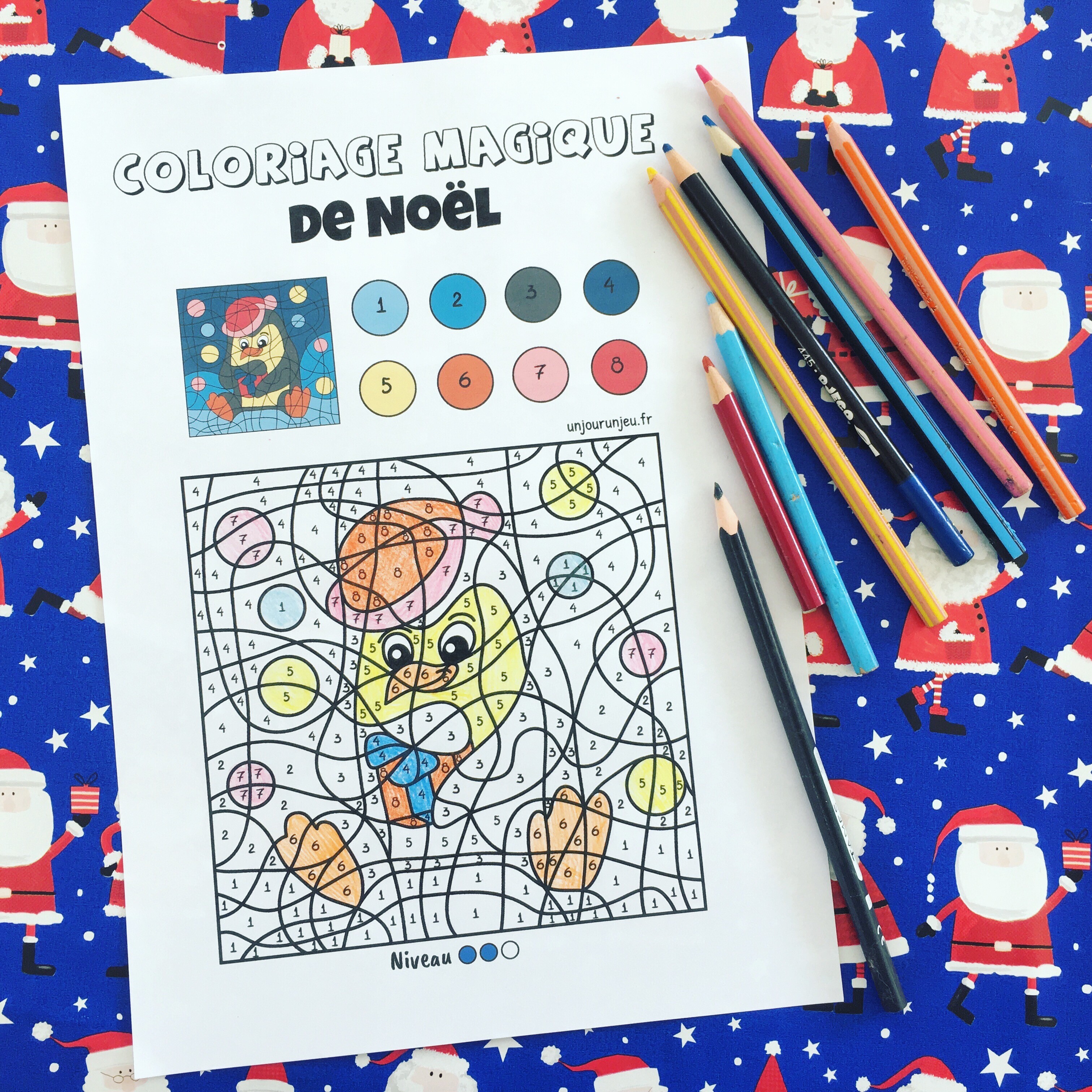 Des coloriages magiques de Noël à imprimer - Un jour un jeu