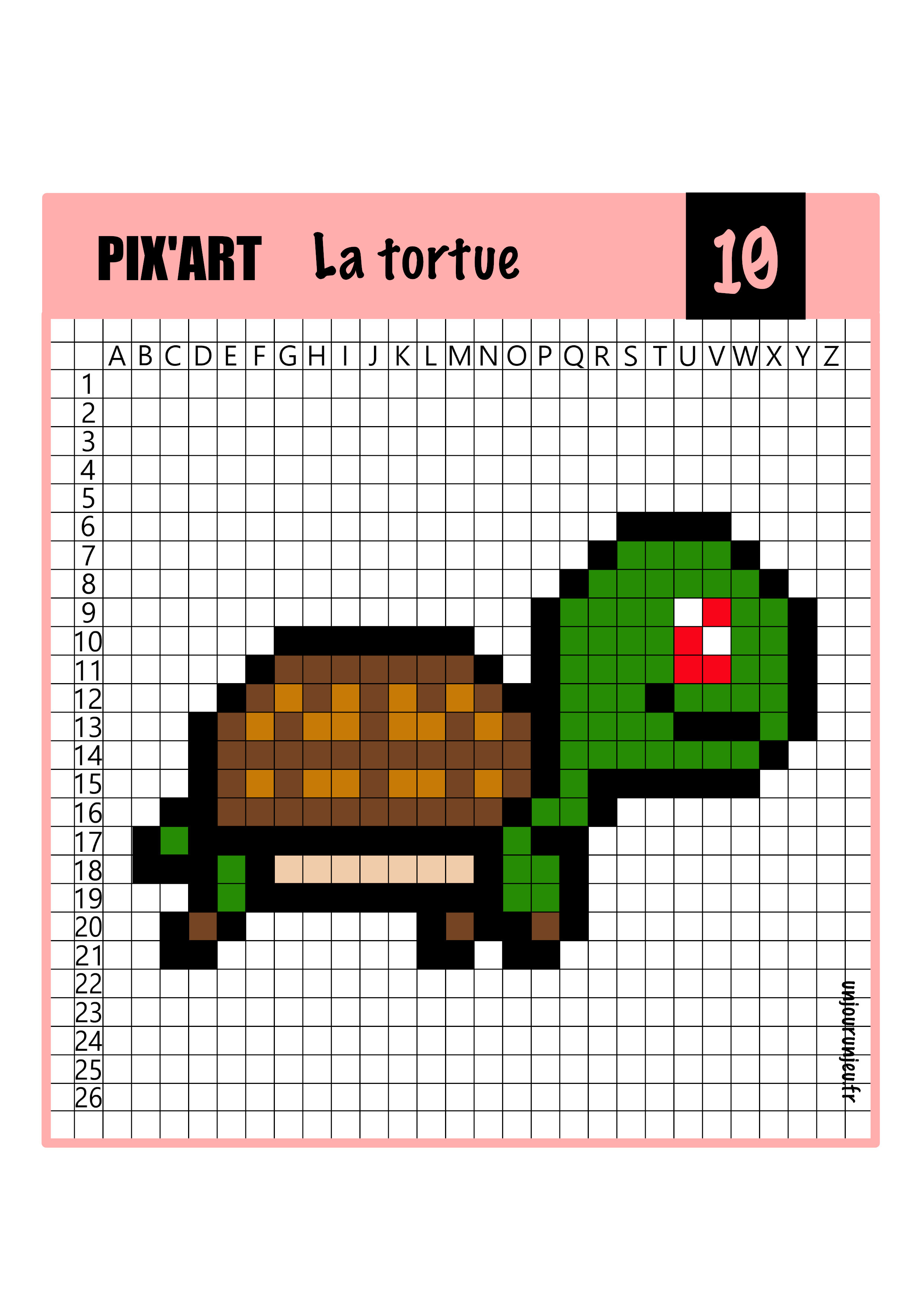 Modele Coloriage Pixel Art Pixel Art 87 Dessins Pour CP CE1 CE2 CM1 