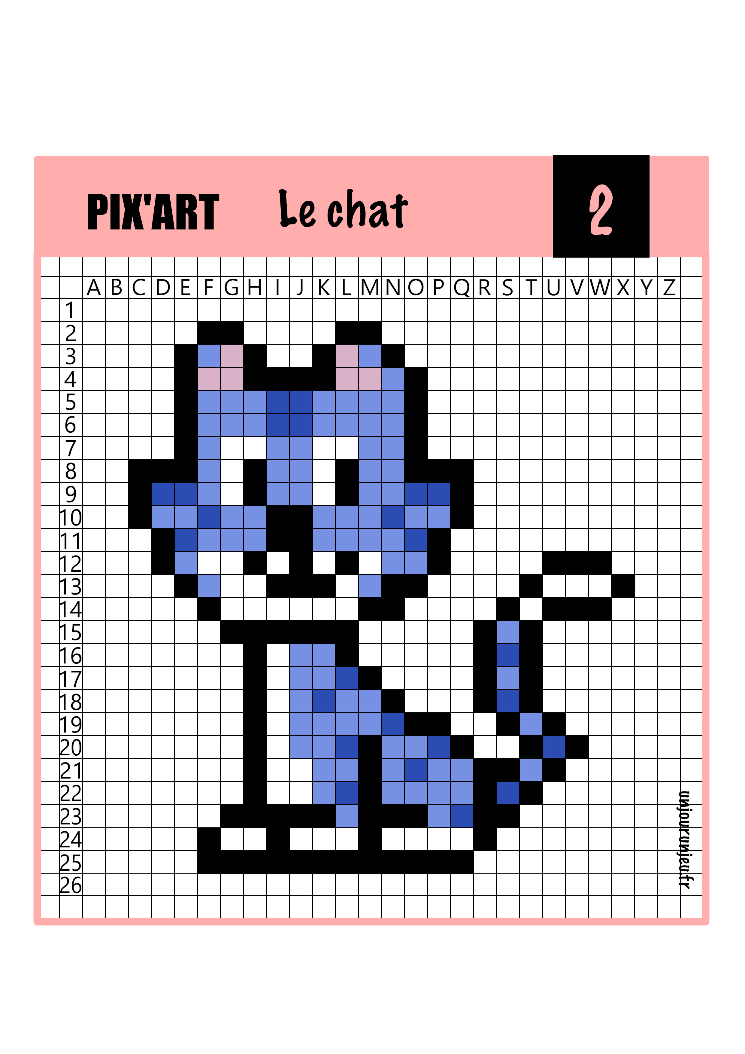 Pixel Art Facile Animaux Chat