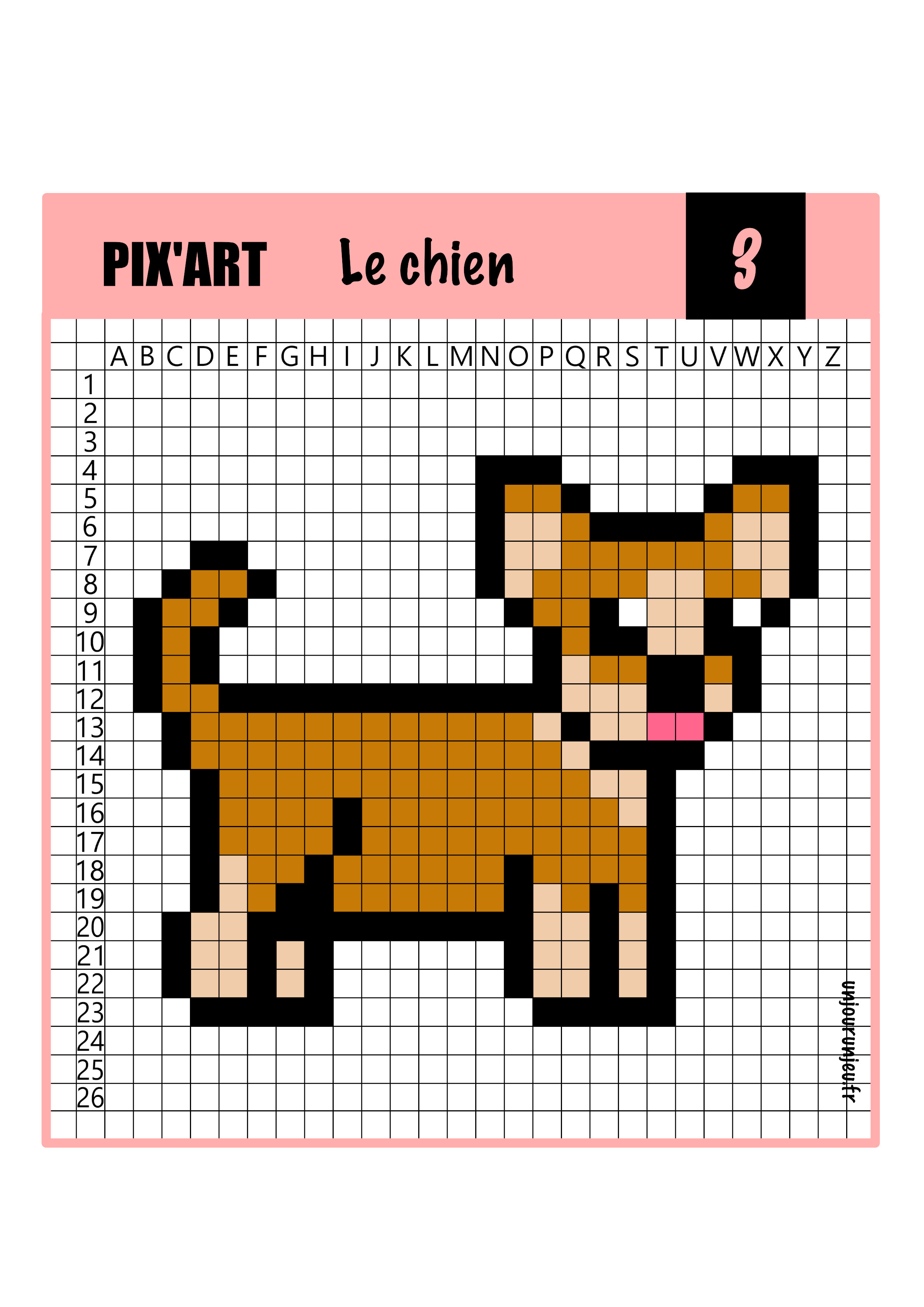 25+ Pixel Art Animaux Mignon Facile Chien Images