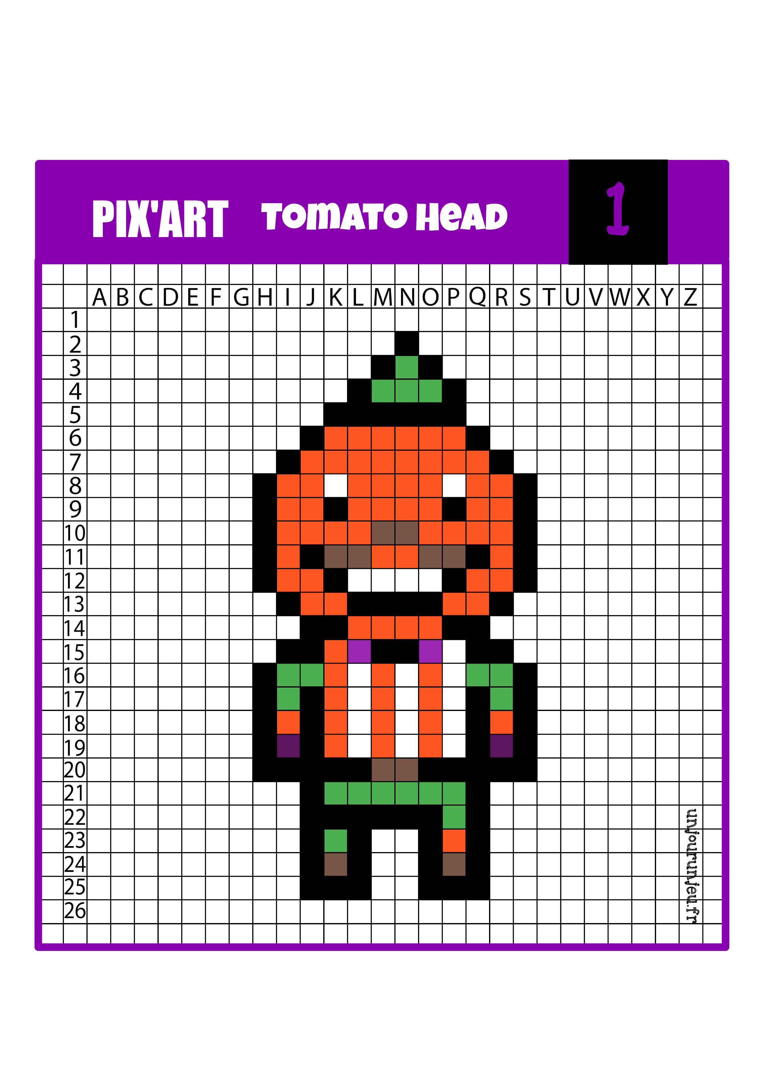 tomato head pixel art fortnite - dessin fortnite renard