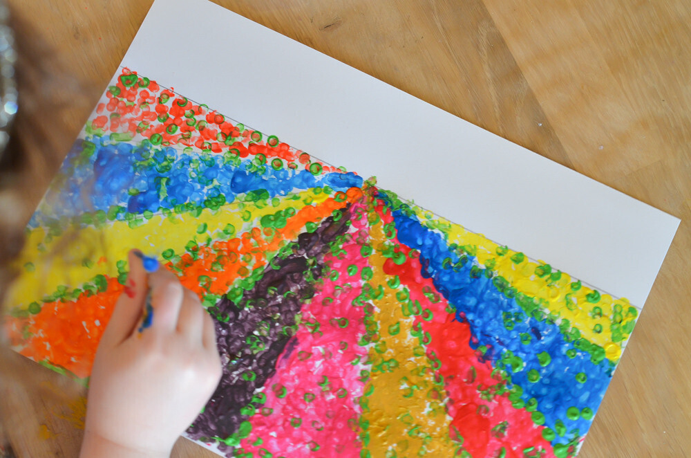 Tuto enfant : Peinture au doigt les fleurs des champs