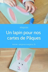 Activité créative Activité manuelle Réalisation d'une carte sur le thème de Pâques Découpage et collage pour réaliser une carte de Pâques avec un lapin. Un jour un jeu