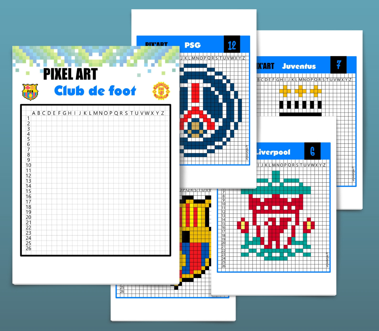 Pixel Art Football 12 Logos De Club à Télécharger