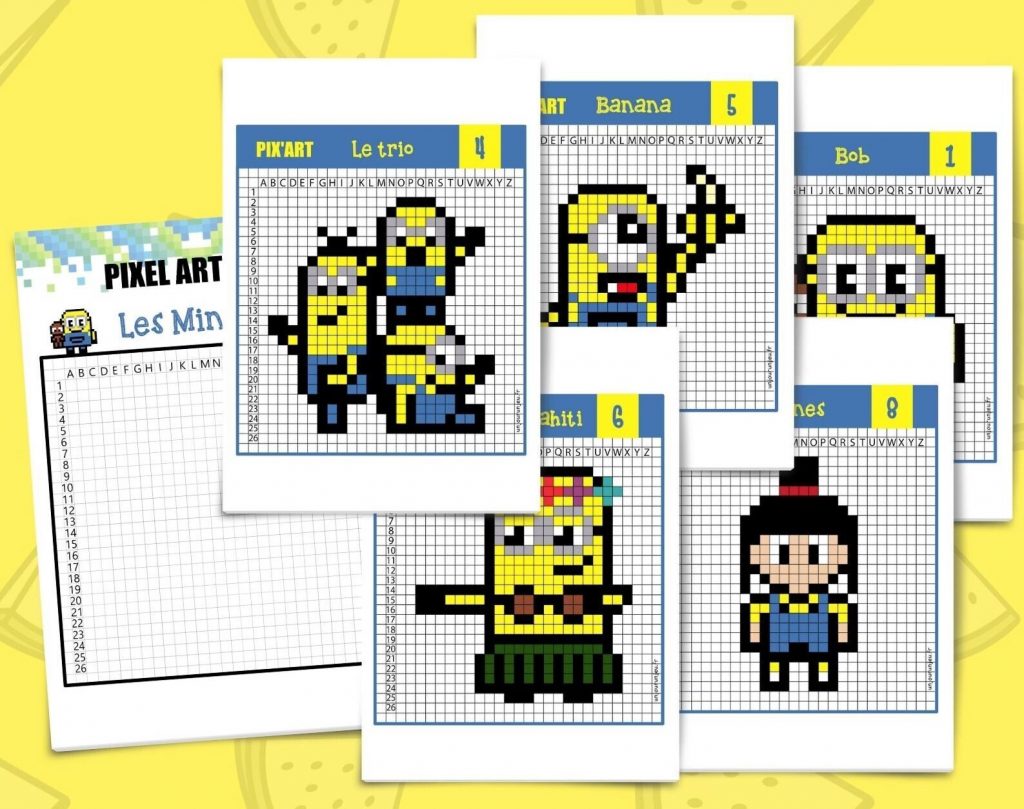 Pixel art minions unjourunjeu