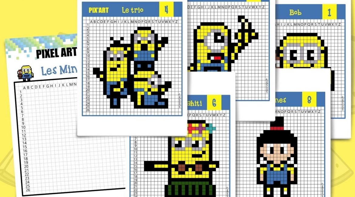 Pixel art minions unjourunjeu