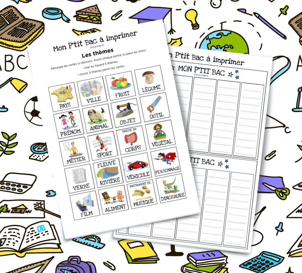 P'tit bac à imprimer